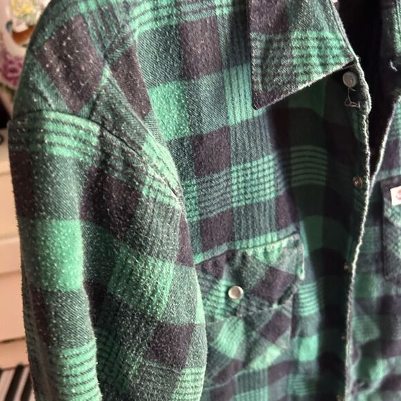 Dickies Green and Black Vintage Plaid Shirt Jacket - Picture 8 of 11